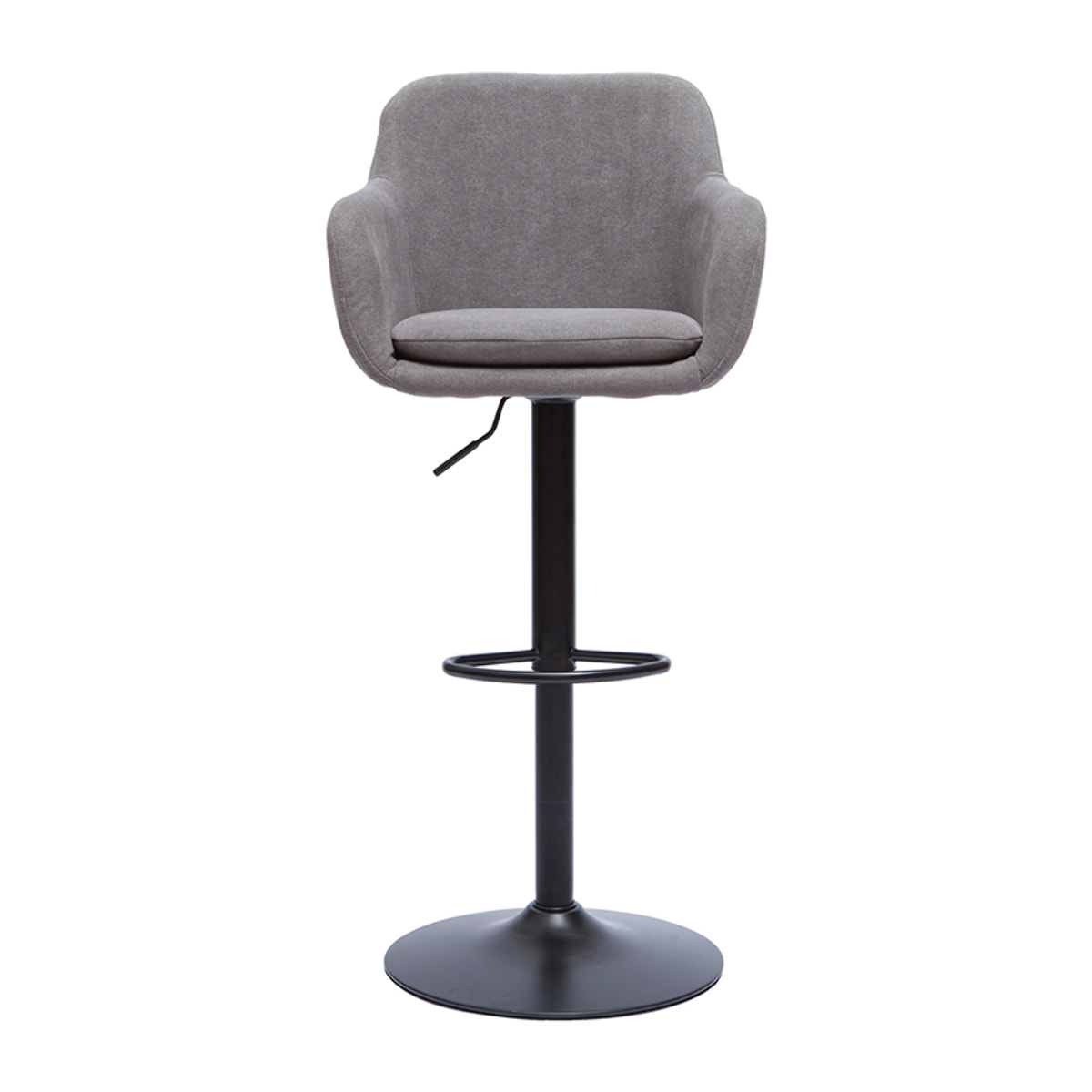 Tabourets de bar réglables tissu effet velours gris et métal (lot de 2) AMIKA