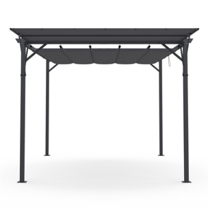 Pergola Marina en acier avec toit rétractable et inclinable 3x4m