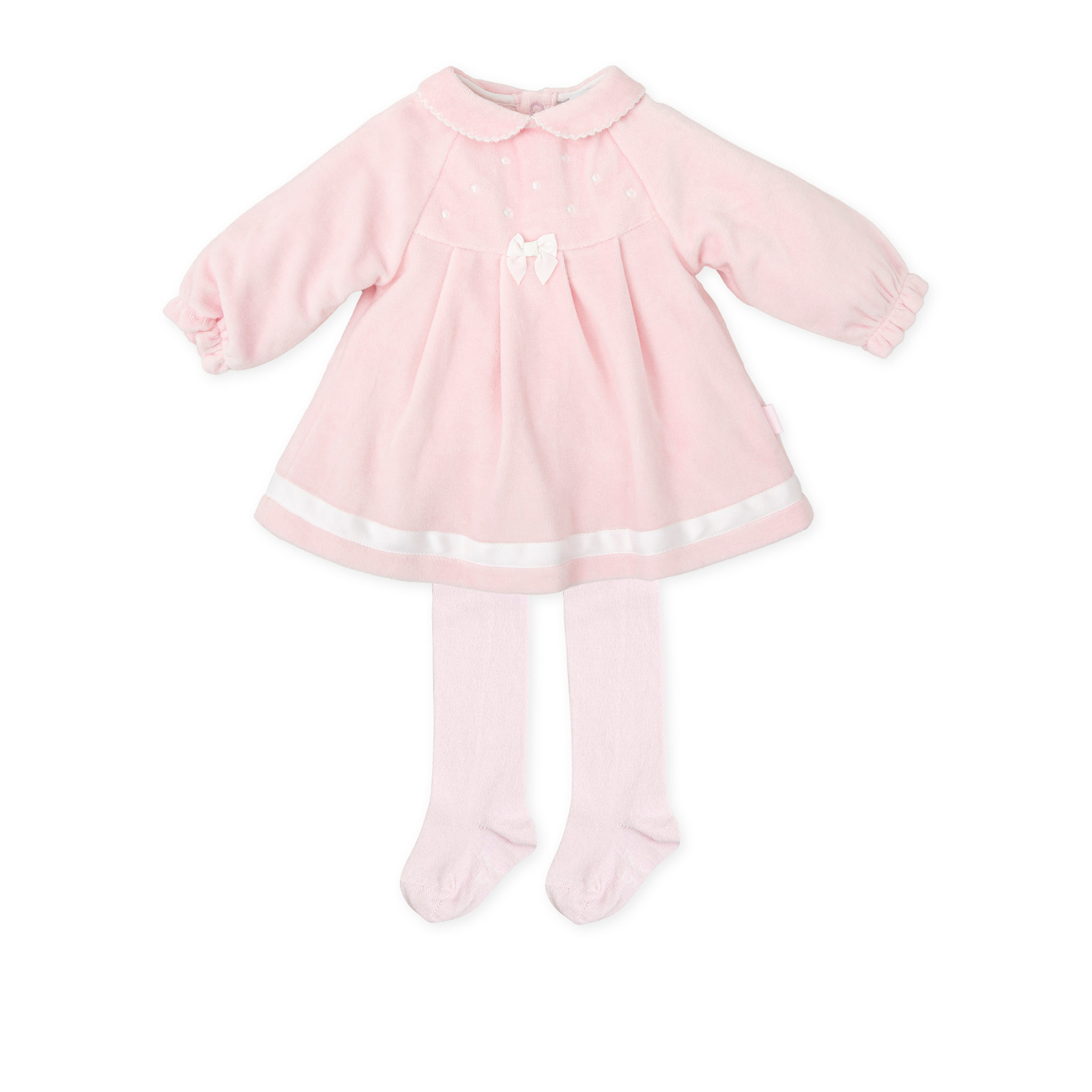 Vestido con leotardos . - Rosa