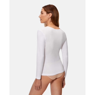 Camiseta térmica de mujer de manga larga 100% algodón