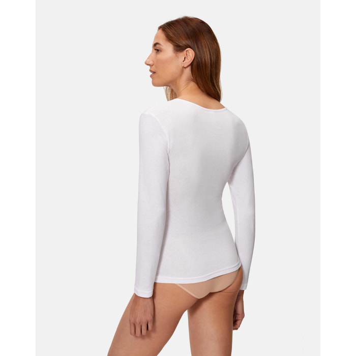 Camiseta térmica de mujer de manga larga 100% algodón