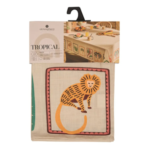 Nappe rectangulaire Tropical 240x140cm coton beige