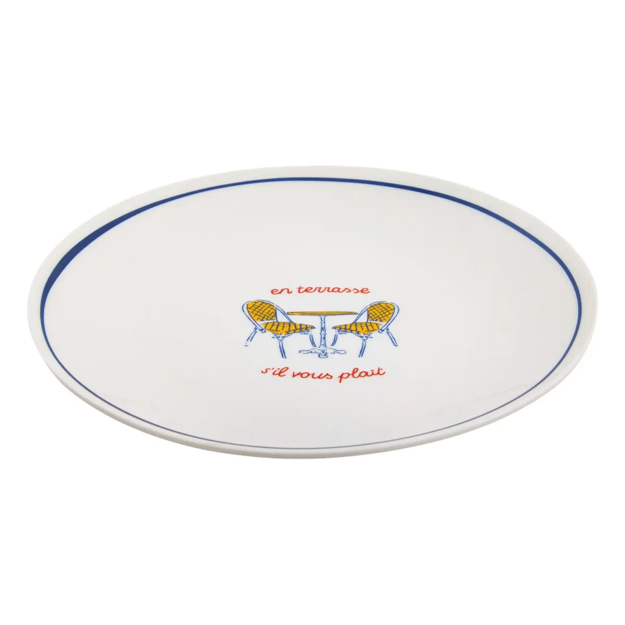 Lot de 6 assiettes dessert Fra ronde D.19cm bleu