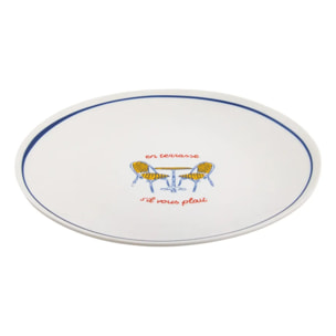 Lot de 6 assiettes dessert Fra ronde D.19cm bleu
