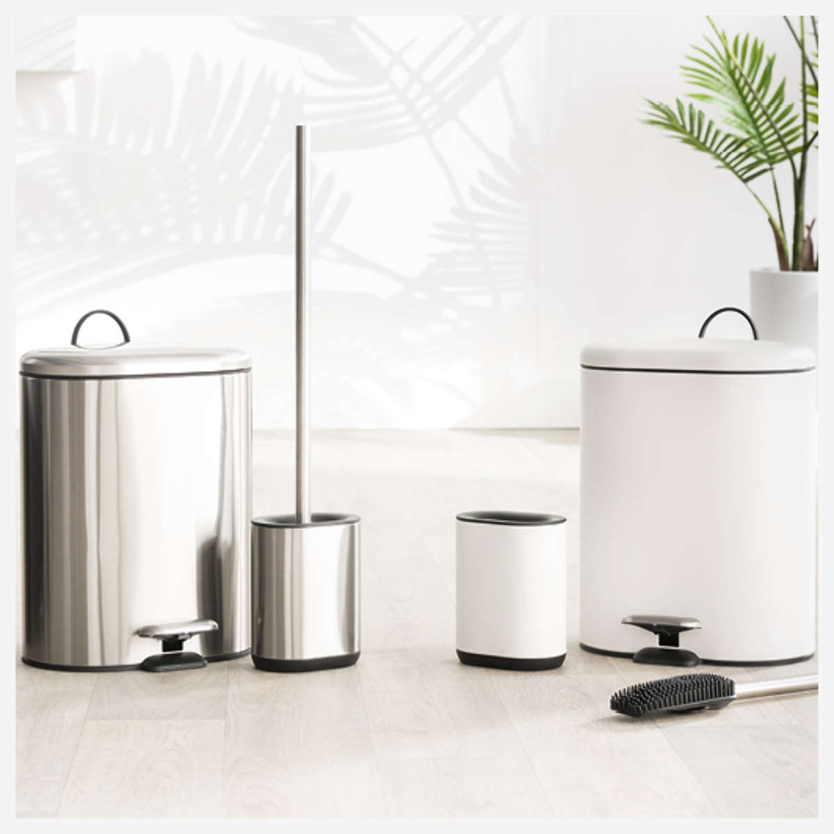 Poubelle Soft close métal 6L Blanc Siliflex