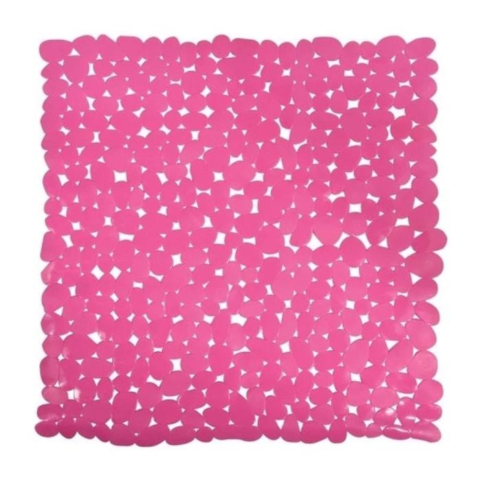 Tapis Fond de douche PVC GALETS 53x53cm Rose MSV