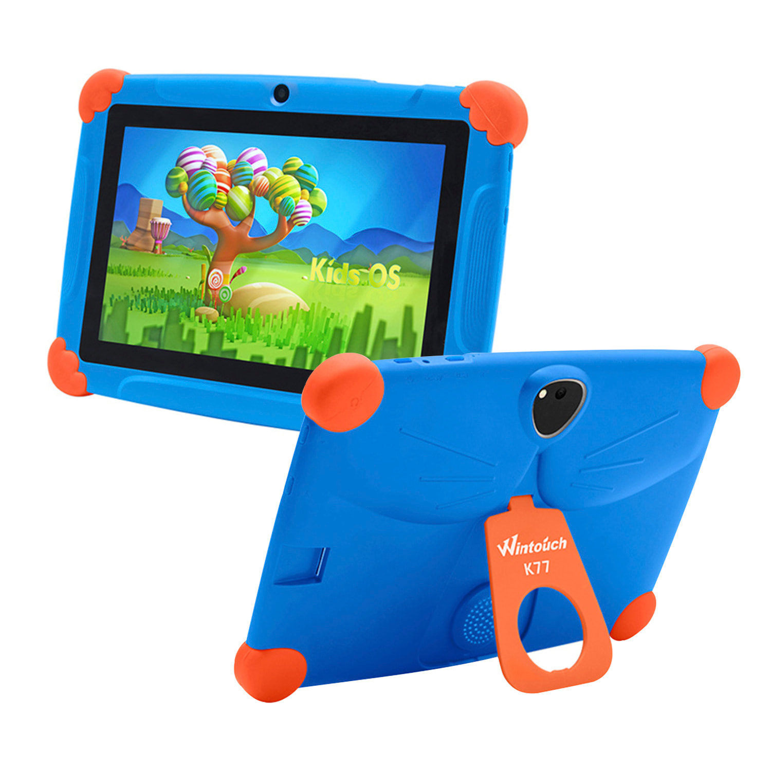 DAM Tablet Infantil K77 WiFi. SO Android 7. Pantalla 7'' 1024x600px. MTK8321 Quad-Core 1,3GHz, 1GB RAM + 8GB. Doble cámara. 21x2x13,5 Cm. Color: Azul