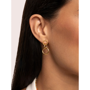 Pendientes Circles Twist Baño Oro