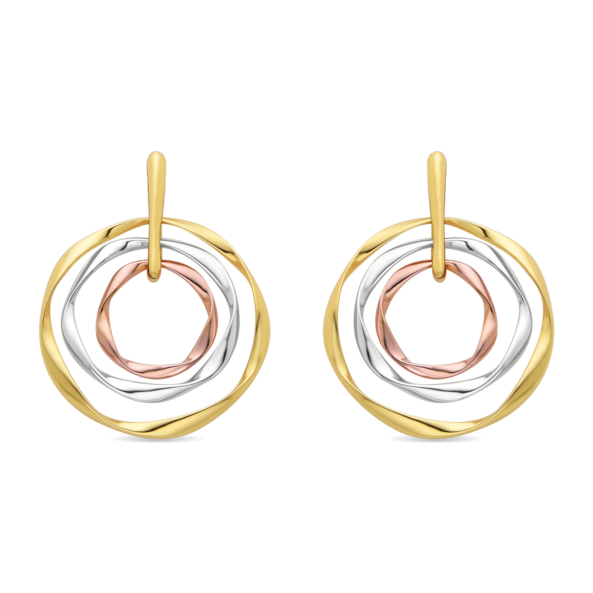 Pendientes acabados en oro amarillo de 18K