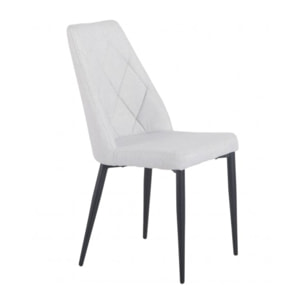 Chaise en tissu capitonné avec piètement métal noir - TOMEN