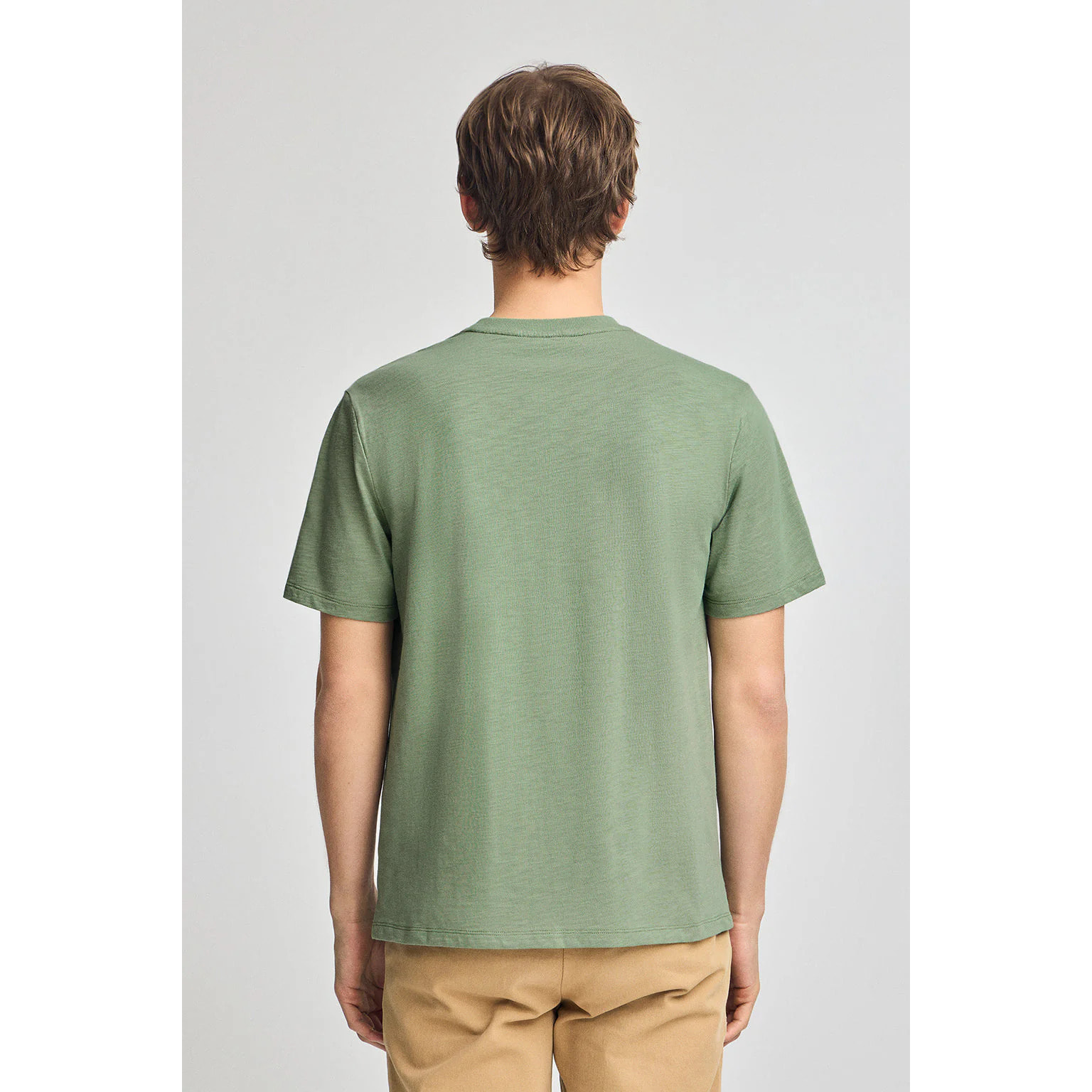 Camiseta verde jade de algodón flamé y bordado Rigby Go