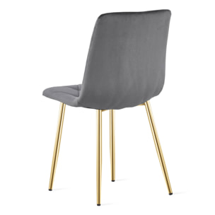 Sedia Libra in velluto grigio scuro con gambe dorate