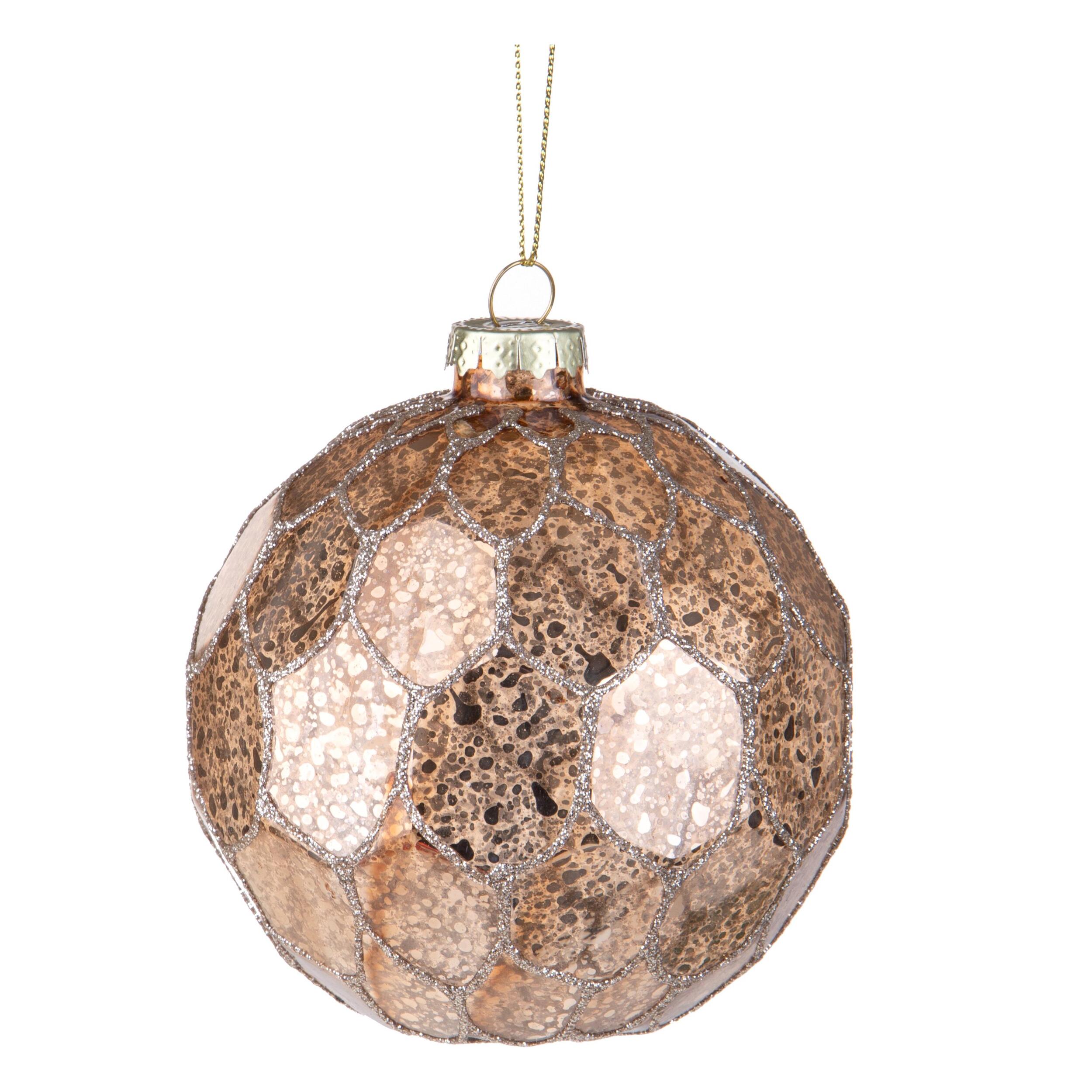 Sfera con Rombi - Pezzi 4 - Colore Bronzo - 10x10Hx10cm - Bianchi Dino