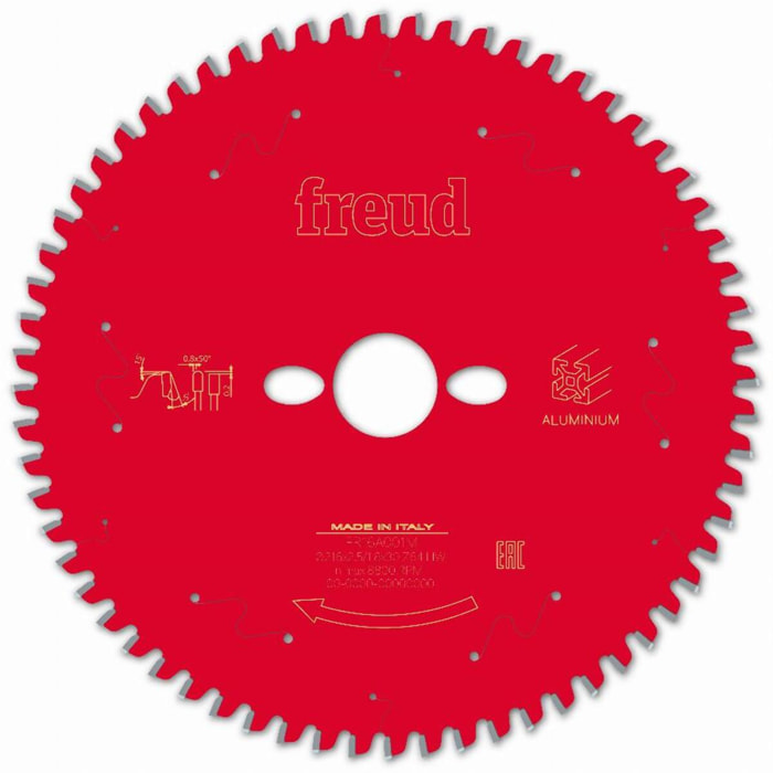 Lame pour scie circulaire portative FREUD - Ø216 2,5/1,8 AL30 Z64 TP -5° - F03FS09821