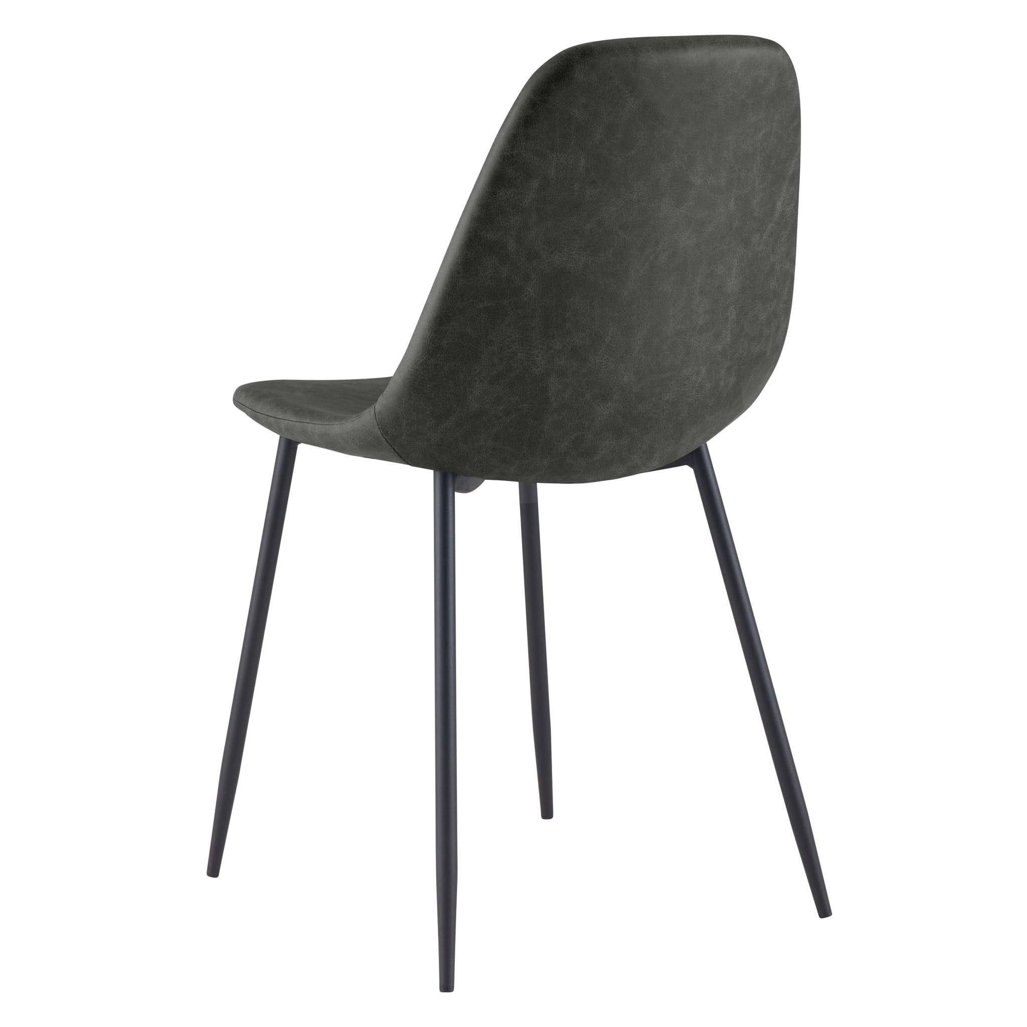 Lot de 2 chaises en cuir synthétique gris/noir - Henrik