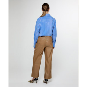 Pantaloni culotte cerati con orlo