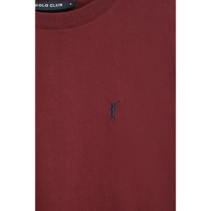 Camiseta granate con cuello redondo y bordado Rigby Go