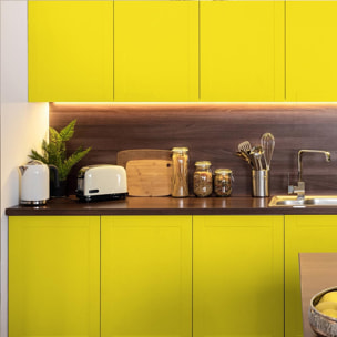 Rouleau adhésif décoratif Vinyle au Mètre - Jaune canari - Sticker Lavable Imperméable Mur Cuisine Meubles