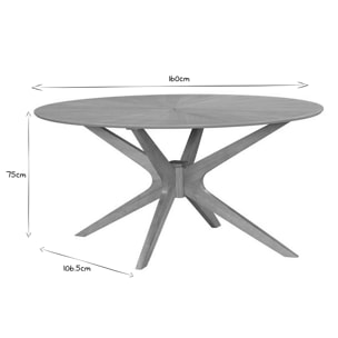 Table à manger design ovale chêne L160 cm DIELLI