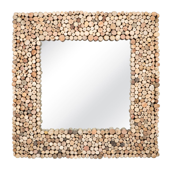 Miroir carré en bois flotté 100cm