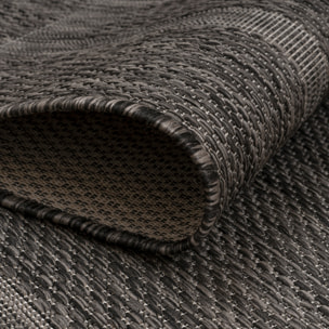 FARO - Tapis rond intérieur extérieur à motif Noir