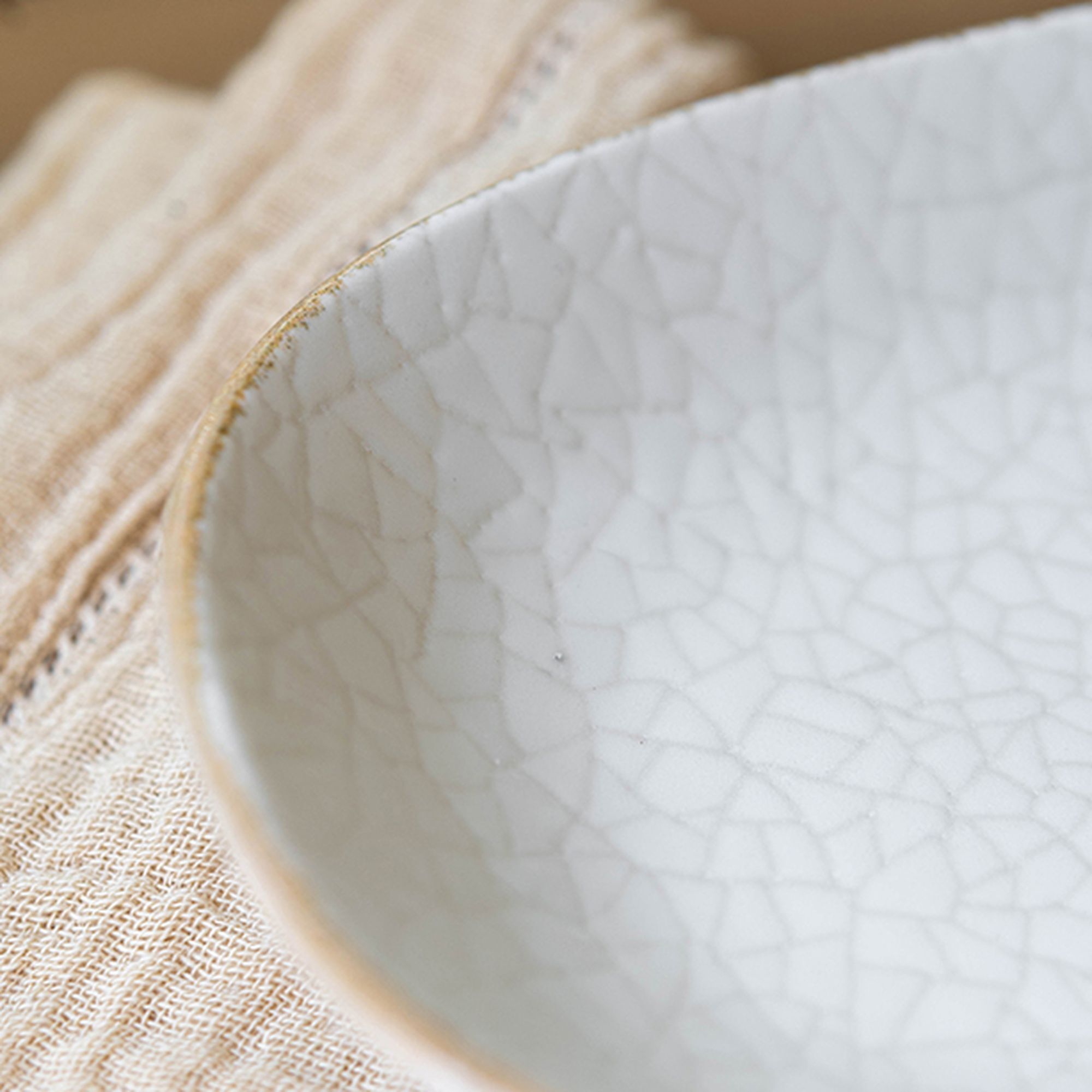 Lot de 6 assiettes ovales en porcelaine blanche et liseré beige 23,5cm NUANCE