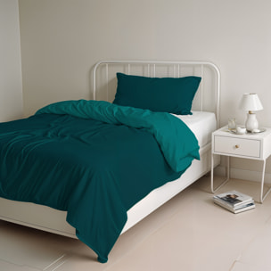 PARURE COPRIPIUMINO NATURAL COLOR PIAZZA E MEZZA - 100% COTONE MADE IN ITALY