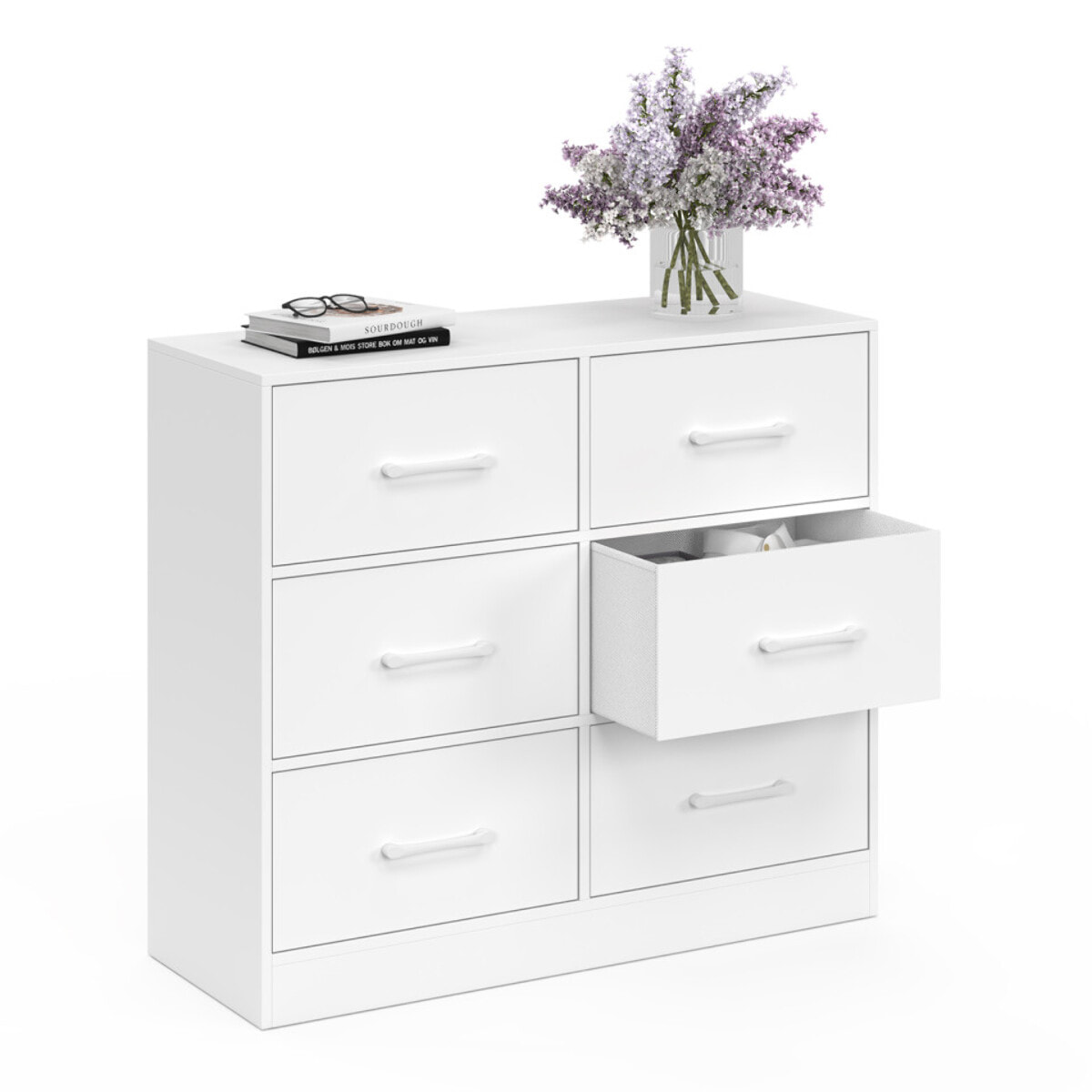 Commode Uma 6 tiroirs blanc