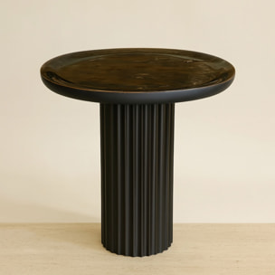 Table d'appoint en bois de manguier et pied en métal noir SÖREN