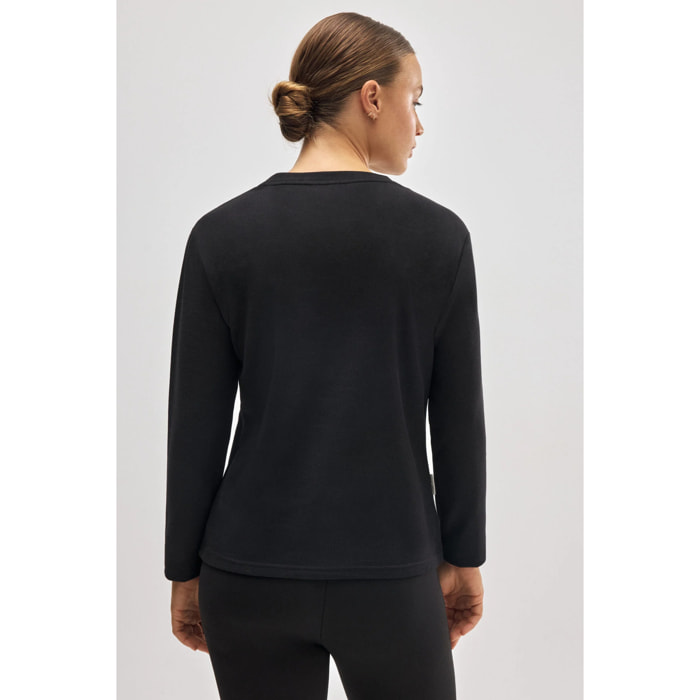 Maglia sportiva termica in pile nero