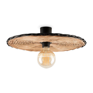 COSTAS 400 H70 Aplique/plafón negra/ratán