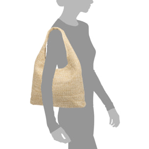 Berbenno Bolso de hombro Mujer. Fabricado en rafia sintética con diseño trenzado.