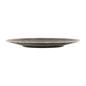 Lot de 6 assiettes plates en porcelaine marron 27cm VOLCANO