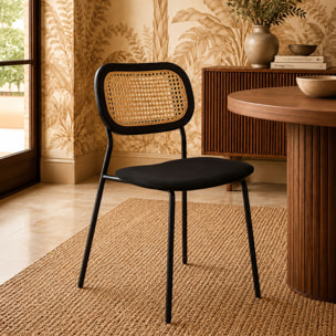 Lot de 2 chaises en bois et velours et pieds en métal NOSARA