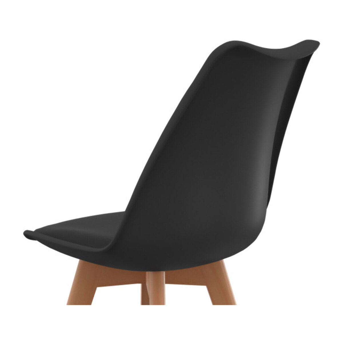 Chaises Nordia noire pieds bois - lot de 2
