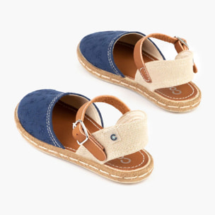 Espadrillas ricamate  navy per bambine