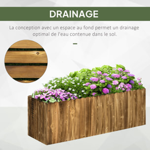 Jardinière surélevée bois pour herbes aromatiques et légumes carbonisé