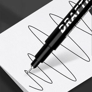 Rotuladores fineliner con puntas surtidas, 6 bolígrafos negros con micro delineador (0,2 mm-0,6 mm), bolígrafos de dibujo técnico, bolígrafos de ilustración
