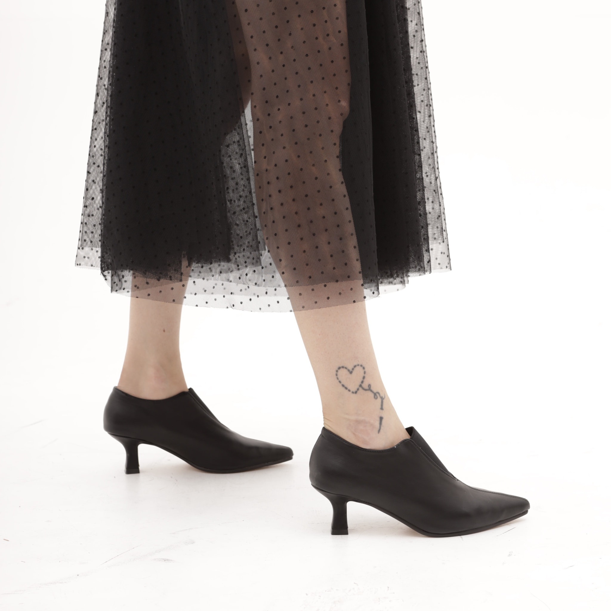 TRONCHETTO ELASTICO TACCO NERO