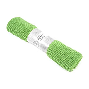 Tappeto Bagno Poppy Verde, Antiscivolo, Tessuto Morbido e Assobente.