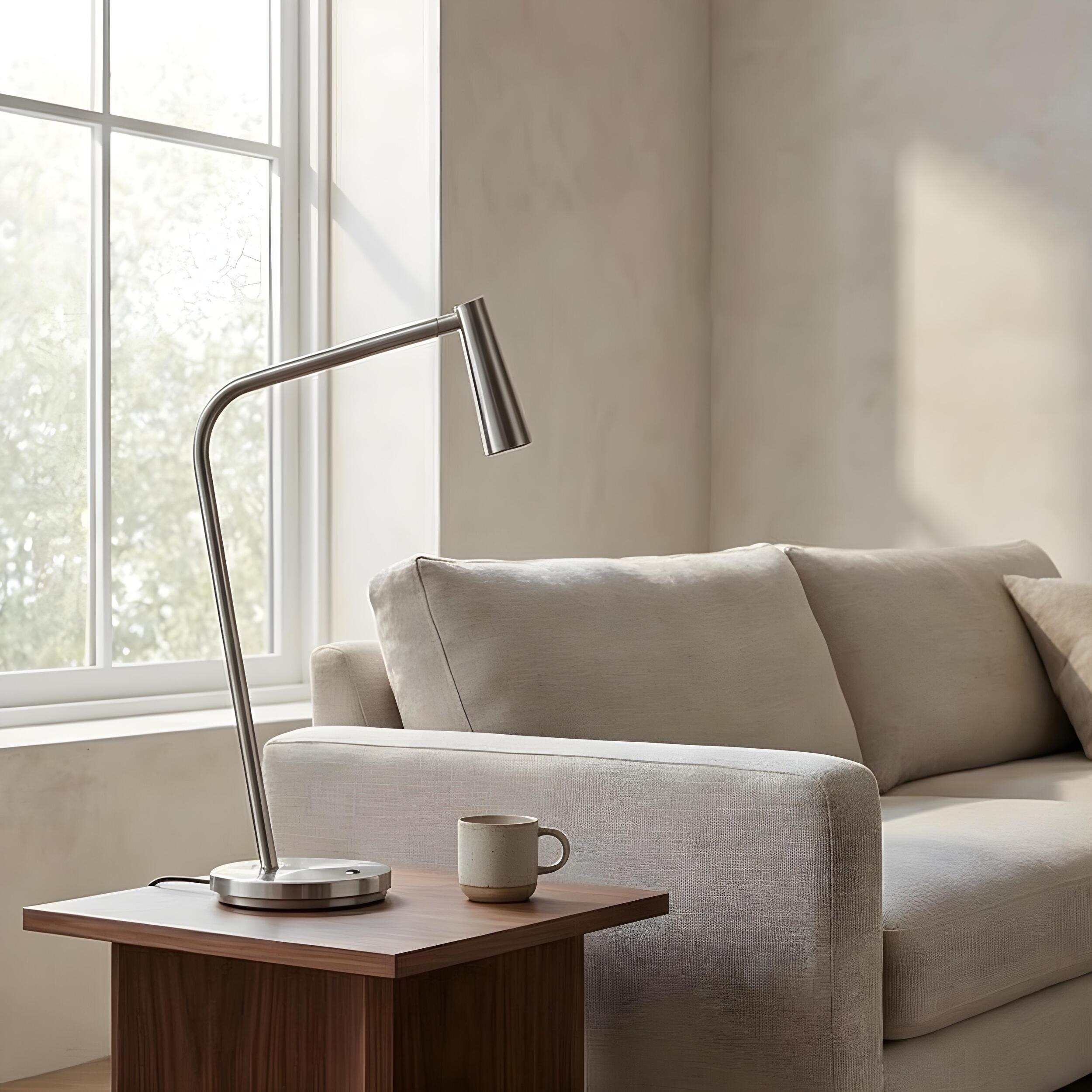 Ledsc4 LedsC4 - Lámpara de Sobremesa Interior LED Eficiente, Níquel Satinado, 121lm, 2700K, Diseño Moderno y Duradero, Serie Gamma