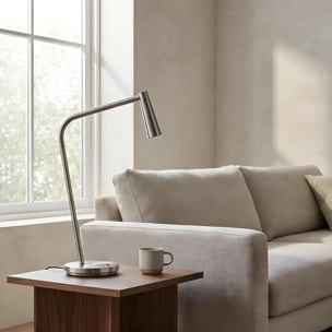 Ledsc4 LedsC4 - Lámpara de Sobremesa Interior LED Eficiente, Níquel Satinado, 121lm, 2700K, Diseño Moderno y Duradero, Serie Gamma