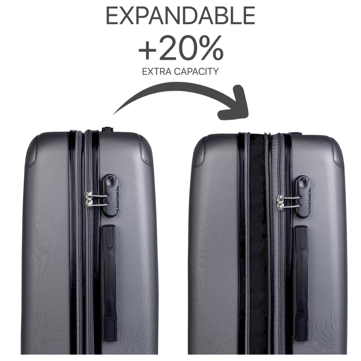 Maleta Itaca Sevron Set De 3 Unidades Antracita
