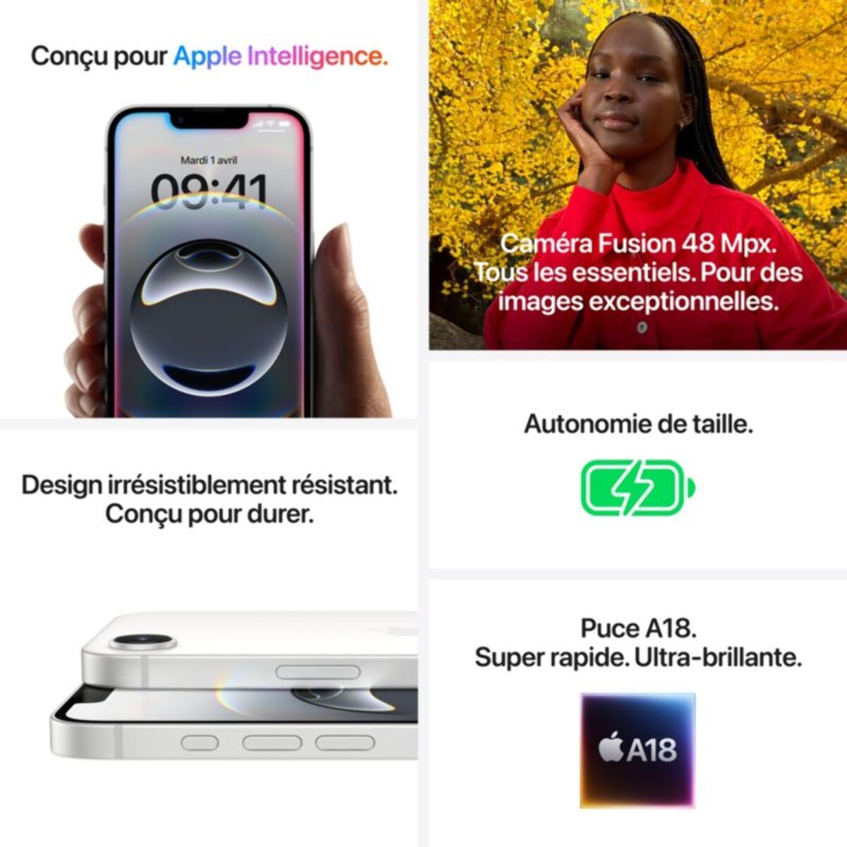 Smartphone APPLE iPhone 16e Noir 256Go
