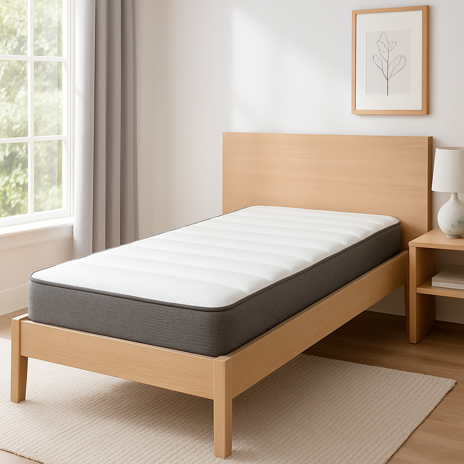 Materasso Singolo H3 Medio Rigido Con 240 Molle Insacchettate Al M² Double Sided Supporto Ergonomico Comfort Elevato Riposo Ottimale 80 x 190 x 22 Cm