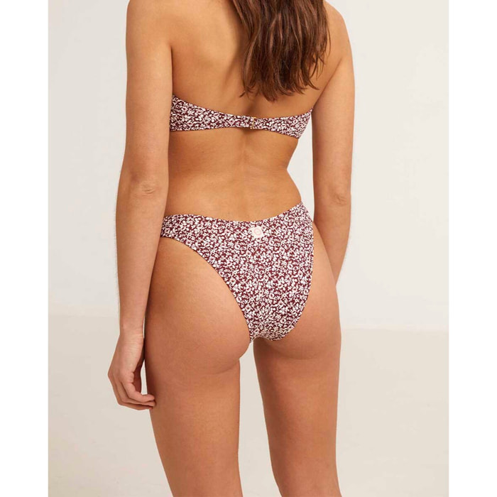 Braga de bikini en forma de V con estampado de flores