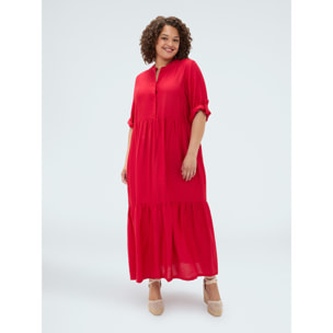Fiorella Rubino - Vestido camisero Power en mezcla de viscosa - Rojo