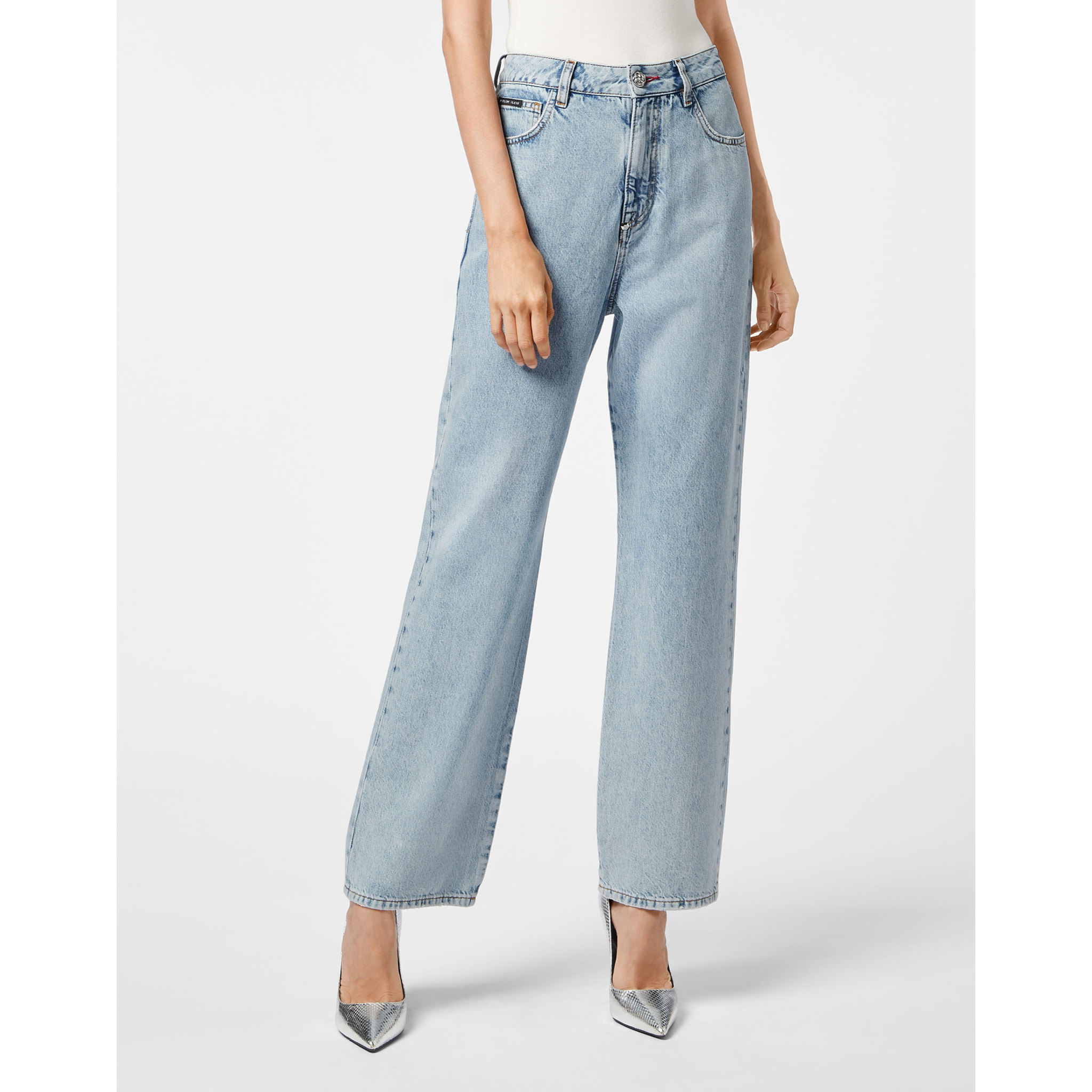 PHILIPP PLEIN Denim Trousers Loose Fit ICONIC PLEIN