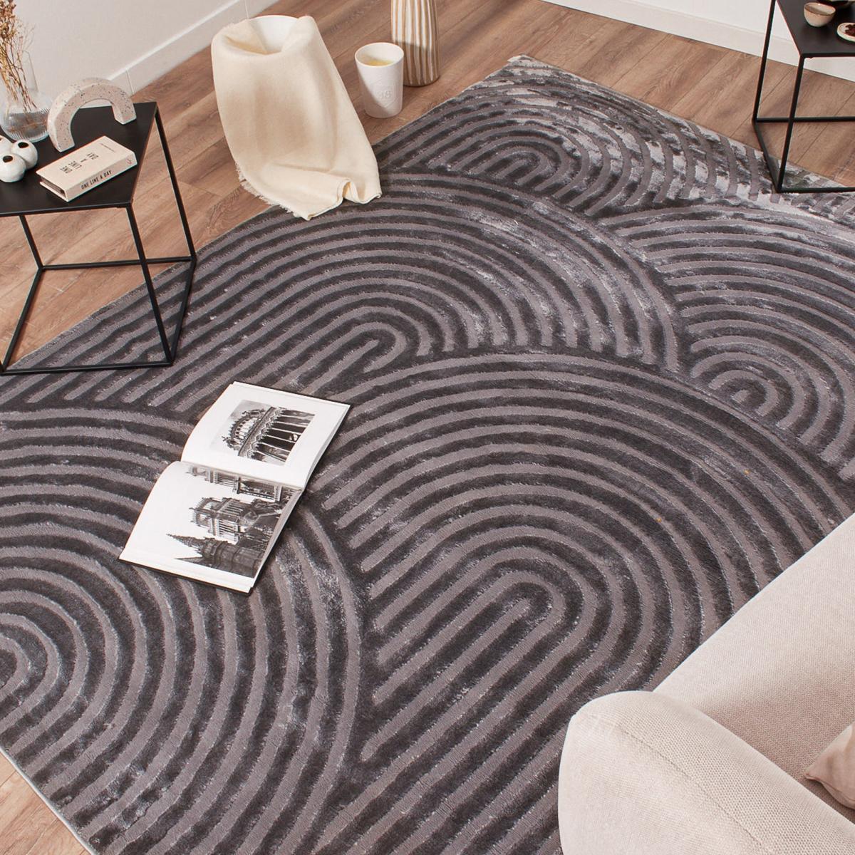 Tapis salon et chambre tissé motif géométrique GUGO