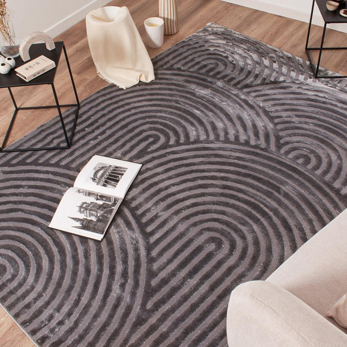 Tapis salon et chambre tissé motif géométrique GUGO